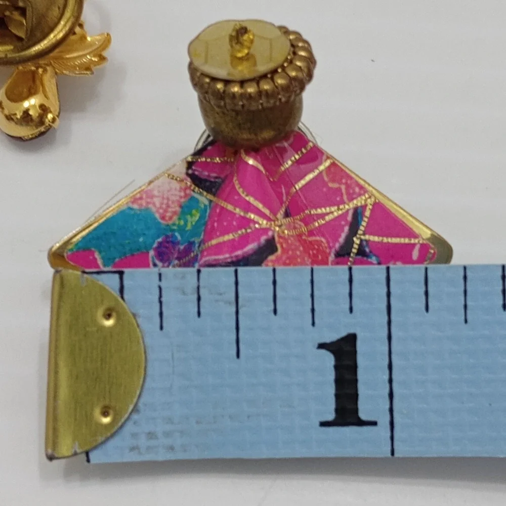 Vintage Angel Pin Lot JJ Rhinestone‎ Brooch Charms Gold Tone